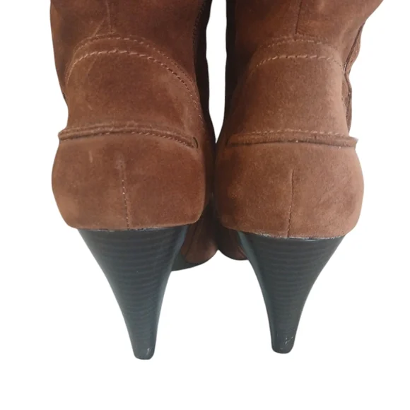 Jessica Simpson Brown Suede Knee High Boots Vernica Tall Heeled Boots sz 9 B - Picture 7 of 15